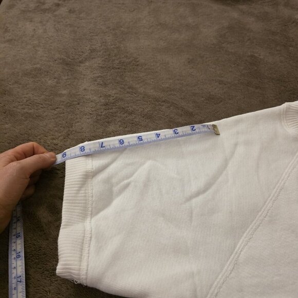 AG Adriano Goldschmied White Short Sleeve Sweatshirt Top Small Made in USA - Picture 11 of 11